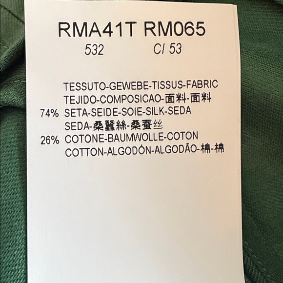 Armani Collezioni Green Cotton Silk Box Pleated Short Dress Size 14 - Picture 9 of 9